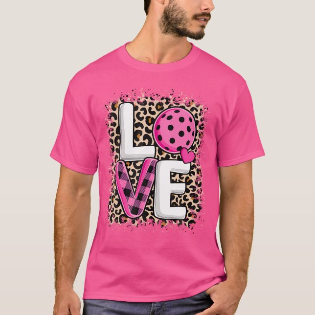 Rosa Liebe Pickleball Niedlich Pickleball Lover Le T-Shirt (Vorderseite)