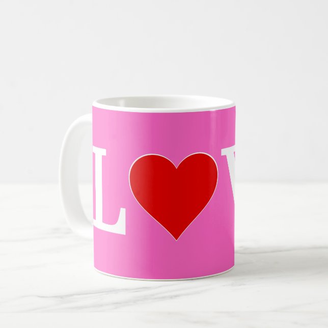 Rosa Liebe Romantisches Elegant Kaffeetasse (Vorderseite Links)