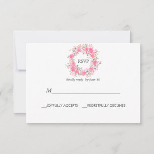 Rosa Liebe   Rose HochzeitsrSVP RSVP Karte