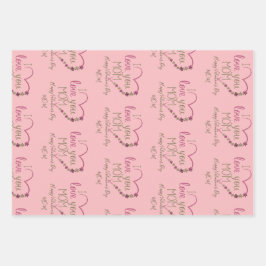 Rosa Liebe Sie Mama Rote Farbenfrohe Herzschlösser Geschenkpapier Set