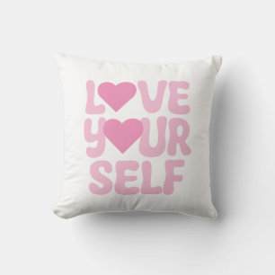 Rosa Liebe Sie selbst Zitate Throw Kissen