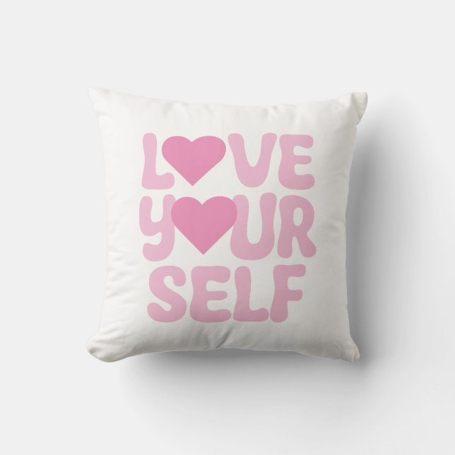 Rosa Liebe Sie selbst Zitate Throw Kissen (Vorderseite)