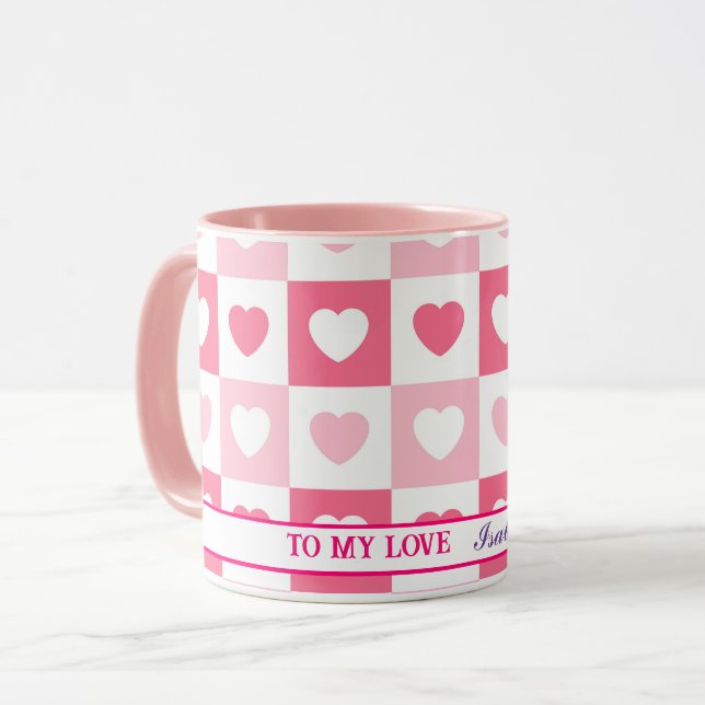 Rosa Liebe Tasse (Vorderseite Links)