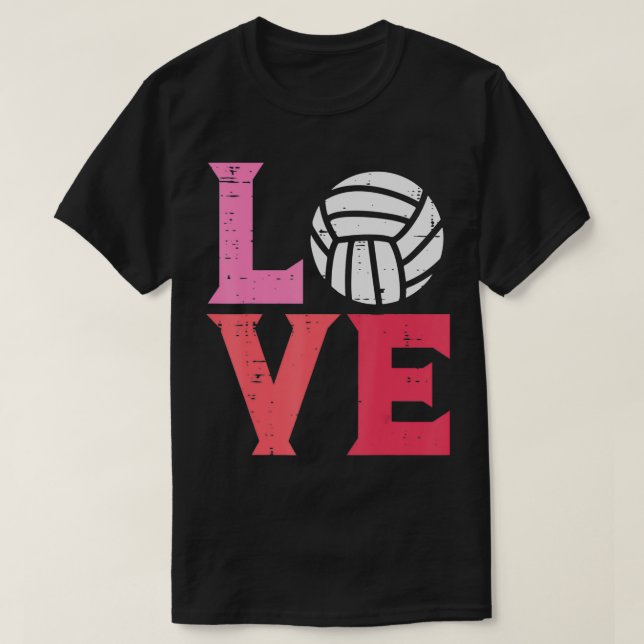Rosa Liebe Volleyball Niedlicher Sporttrainer Männ T-Shirt (Design vorne)