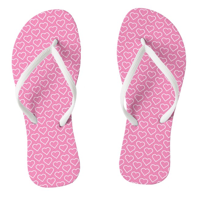 Rosa Liebe - Wählen Sie Ihre Farben - Herz Flip Flops (Fußbett)