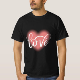 Rosa Liebe Weißes Herz Valentinstag T - Shirt
