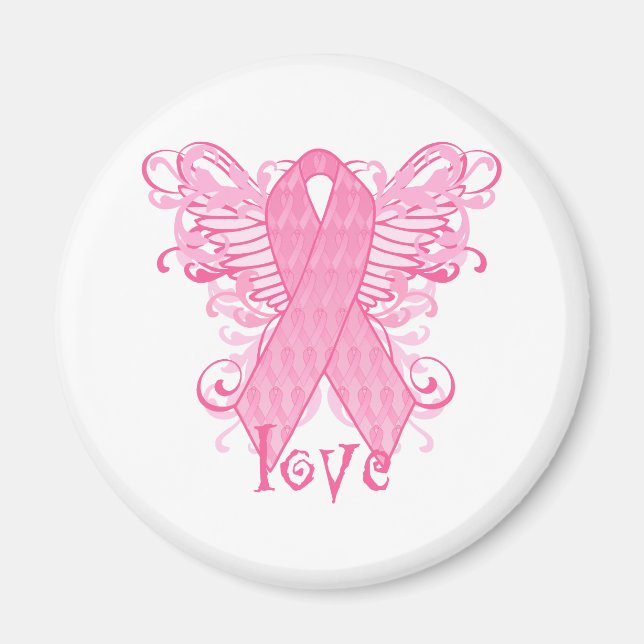 Rosa Liebe Wings Magnet (Vorne)