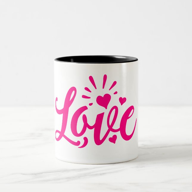 Rosa Liebe Zweifarbige Tasse (Mittel)