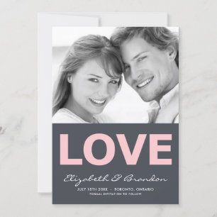 Rosa Liebes-Typografie Save-the-Date-Foto Save The Date