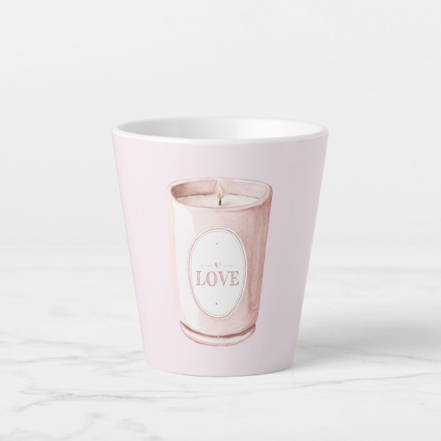 Rosa Liebeskerze Milchtasse (Vorderseite)