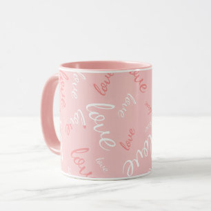 Rosa Liebesschrift Handgeschriebene Typografie Rom Tasse