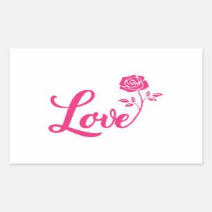 Rosa Liebevolle Rose Liebe Rechteckiger Aufkleber