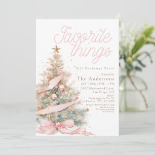 Rosa Lieblingsgeschenke-Tausch Weihnachten Einladung