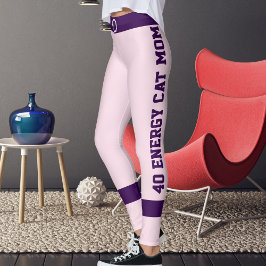 Rosa lila 40. Geburtstag Haustier Katze Mama Perso Leggings