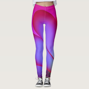 Rosa lila abstrakte geometrische Leggings Bunt