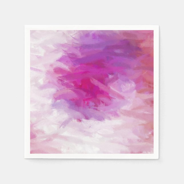 Rosa Lila Abstrakte Kunst Serviette (Vorderseite)