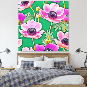 Rosa Lila Anemone Leinwanddruck