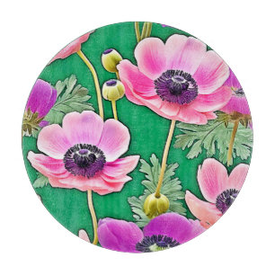 Rosa Lila Anemone Schneidebrett