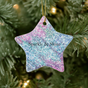 Rosa Lila Aqua Unicorn Glitzer Sparkone Keramik Ornament