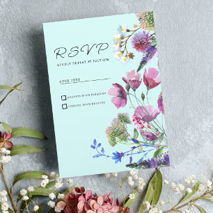 Rosa Lila Aquamarine Wildblume Sommer UAWG Einladung