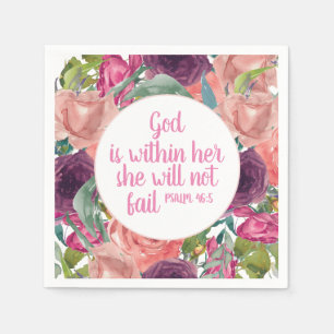 Rosa Lila Aquarellblume Christliche Bibel Serviette