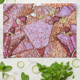 Rosa Lila bemalter Vulkangestein zeichnend Geschirrtuch