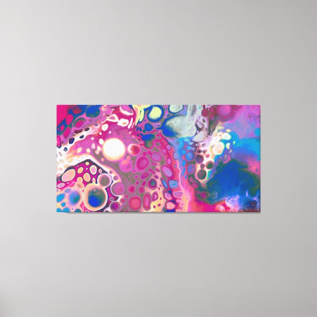 Rosa, Lila, blau Abstrakte Moderne Kunst Leinwanddruck (Vorderseite)