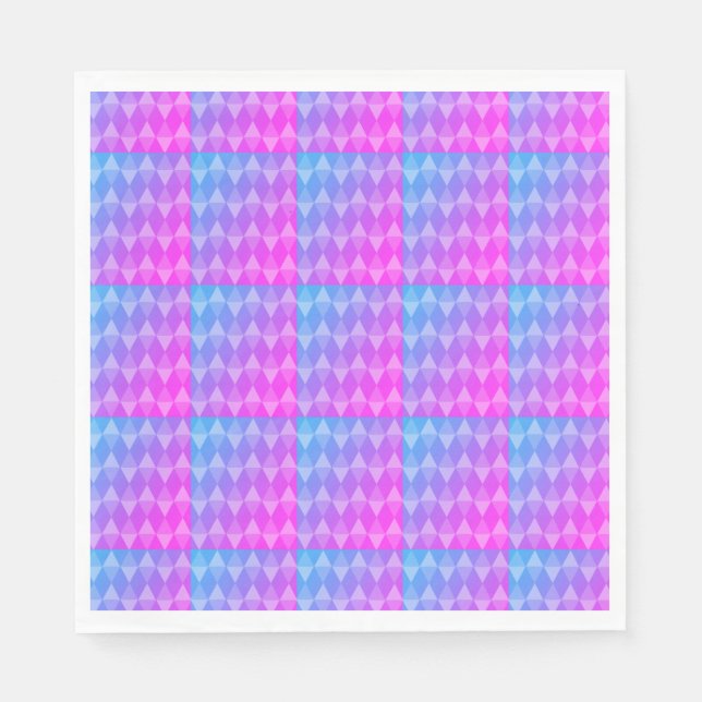 Rosa, Lila, Blau Diamantmuster Serviette (Vorderseite)