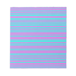 Rosa Lila Blau Streifen Muster Notizblock