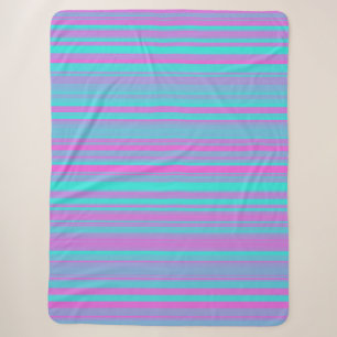 Rosa Lila Blau Streifen Muster Sherpadecke