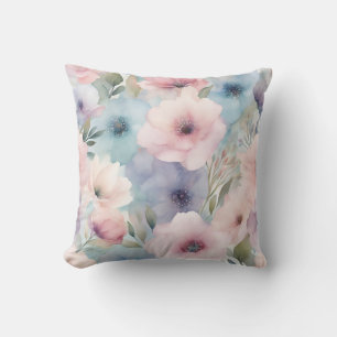 Rosa Lila blaue Blumen Blumenmuster Kissen