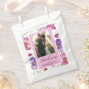 Rosa Lila Blossom Foto Hochzeit Geschenktütchen