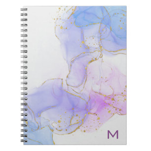Rosa, Lila, Blue Alcohol Ink Foto Notebook Notizblock