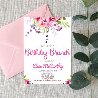 Rosa Lila Blume Blumengeburt Brunch Party