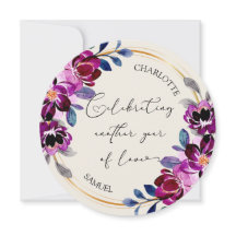 Rosa lila Blumen Hochzeitstagskarte zum Feiern der