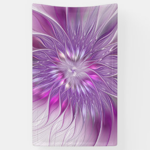Rosa lila Blumen-Passion-Abstrakt-Fraktal-Kunst Banner