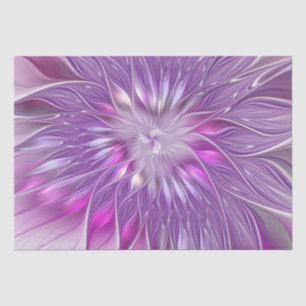 Rosa lila Blumen-Passion-Abstrakt-Fraktal-Kunst Seidenpapier