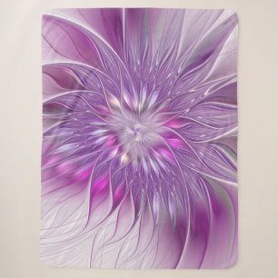 Rosa lila Blumen-Passion-Abstrakte-Fraktal-Kunst Sherpadecke