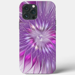Rosa lila Blumen-Passion-Abstraktes Fraktal-Kunstw Case-Mate iPhone Hülle