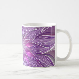 Rosa lila Blumen-Passion-Abstraktes Fraktal-Kunstw Kaffeetasse