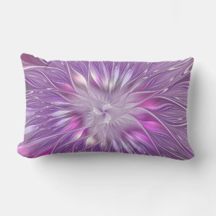 Rosa lila Blumen-Passion-Abstraktes Fraktal-Kunstw Kissen Für Draußen