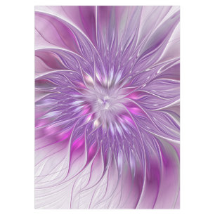 Rosa lila Blumen-Passion-Abstraktes Fraktal-Kunstw Tischdecke