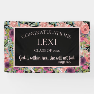 Rosa lila Blumenförmiges Abschluss-Christen-Bibel Banner