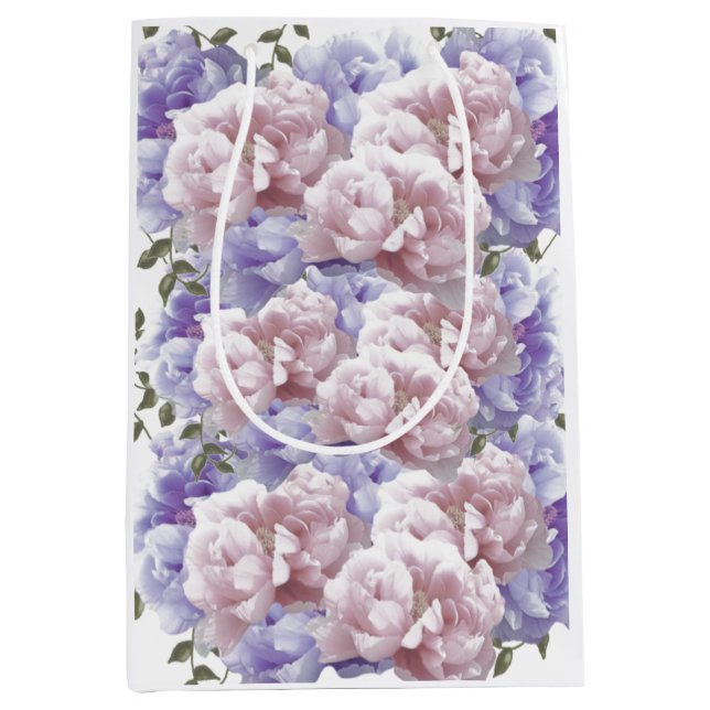 Rosa Lila Blumenzunge Mittelgeschenktasche Mittlere Geschenktüte (Vorderseite)