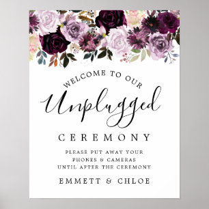 Rosa Lila Blütenblüte Unplugged Wedding Zeremony S Poster