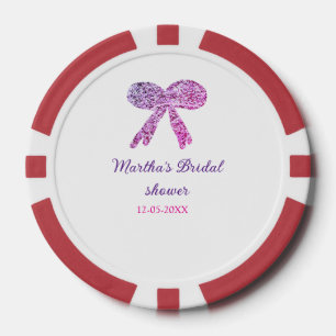 Rosa lila Bugfunkel Glitzer Brautparty Pokerchips