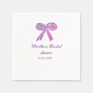 Rosa lila Bugfunkel Glitzer Brautparty Serviette
