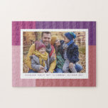 Rosa lila, buntes personalisiertes Foto<br><div class="desc">Ein buntes Streifen-Muster in Rosa- und lila-Farbtönen umgibt ein Single-Foto mit individuellem Text. Dieses Foto-Geschenk eignet sich für alle Altersgruppen - von Kindern bis zu Großeltern,  um ein Foto oder eine Veranstaltung zu feiern.</div>