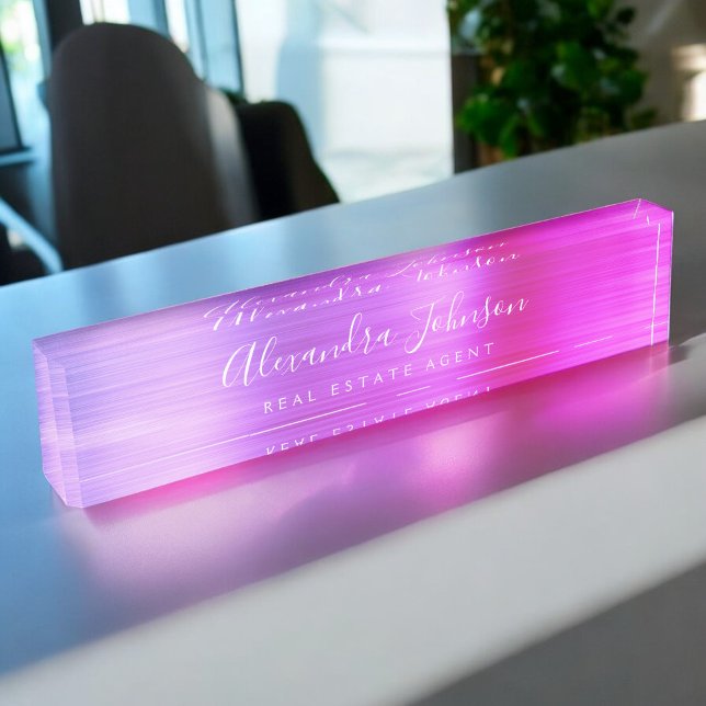 Rosa Lila Business Elegante Beruflich Namensplakette (Von Creator hochgeladen)