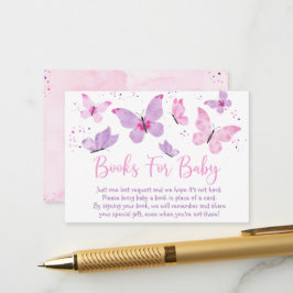 Rosa Lila Butterfly Babydusche Anfrage Begleitkarte